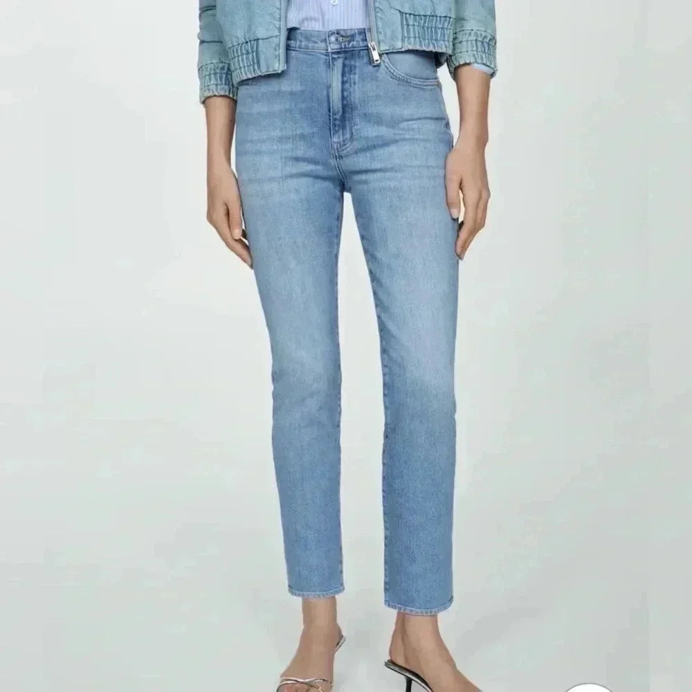 MNG Mango Claudia High Waist Cropped Length Jeans Size 12 NWT